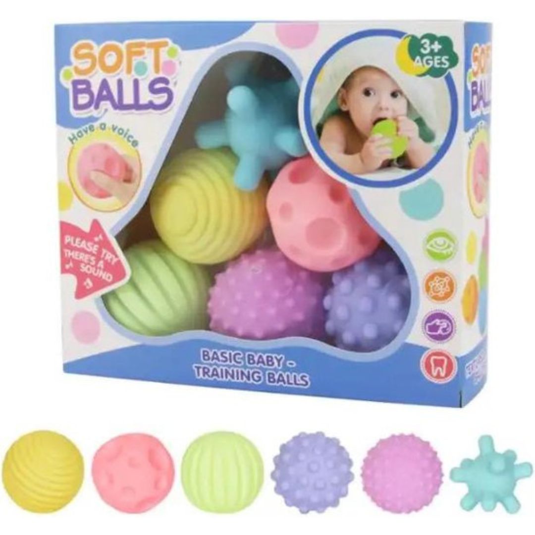 Playkidz: Super Durable 6 Pack Sensory Balls, Soft & Textured Balls for Babies & Toddlers - Toys 4 U